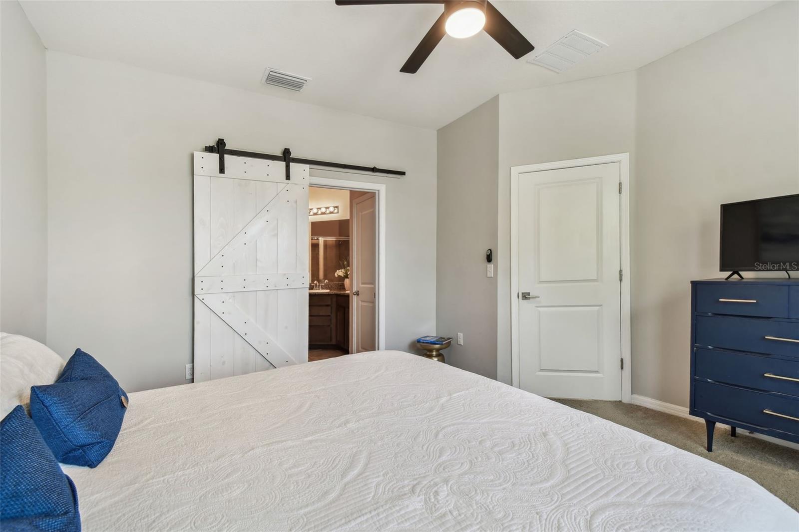 Barn Door to En Suite Bathroom