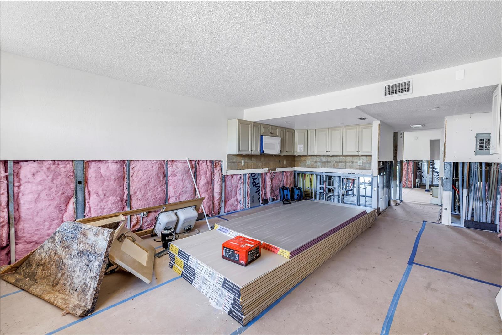 Living area - Drywall work to be completed soon!
