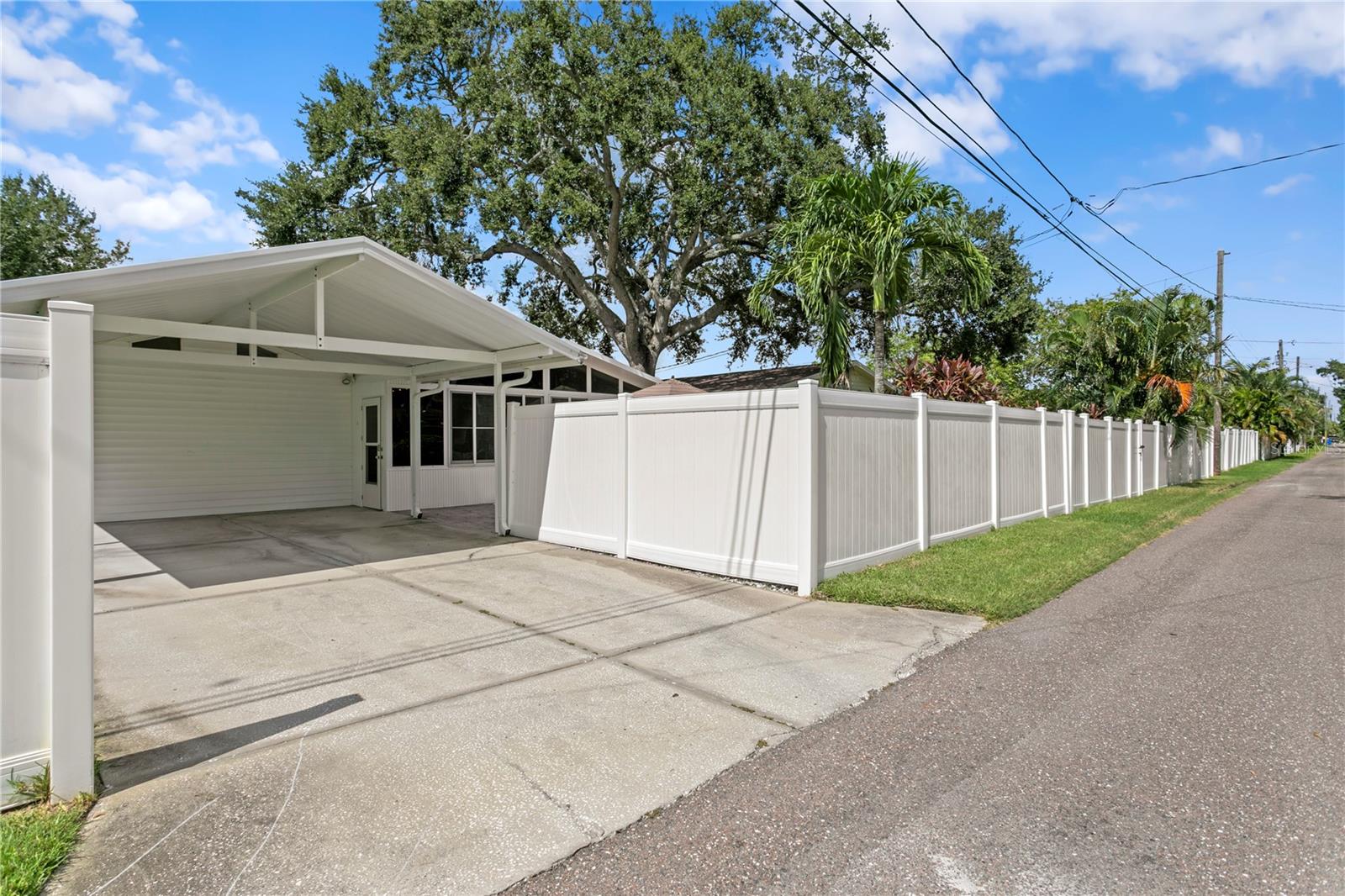 Carport located off alley