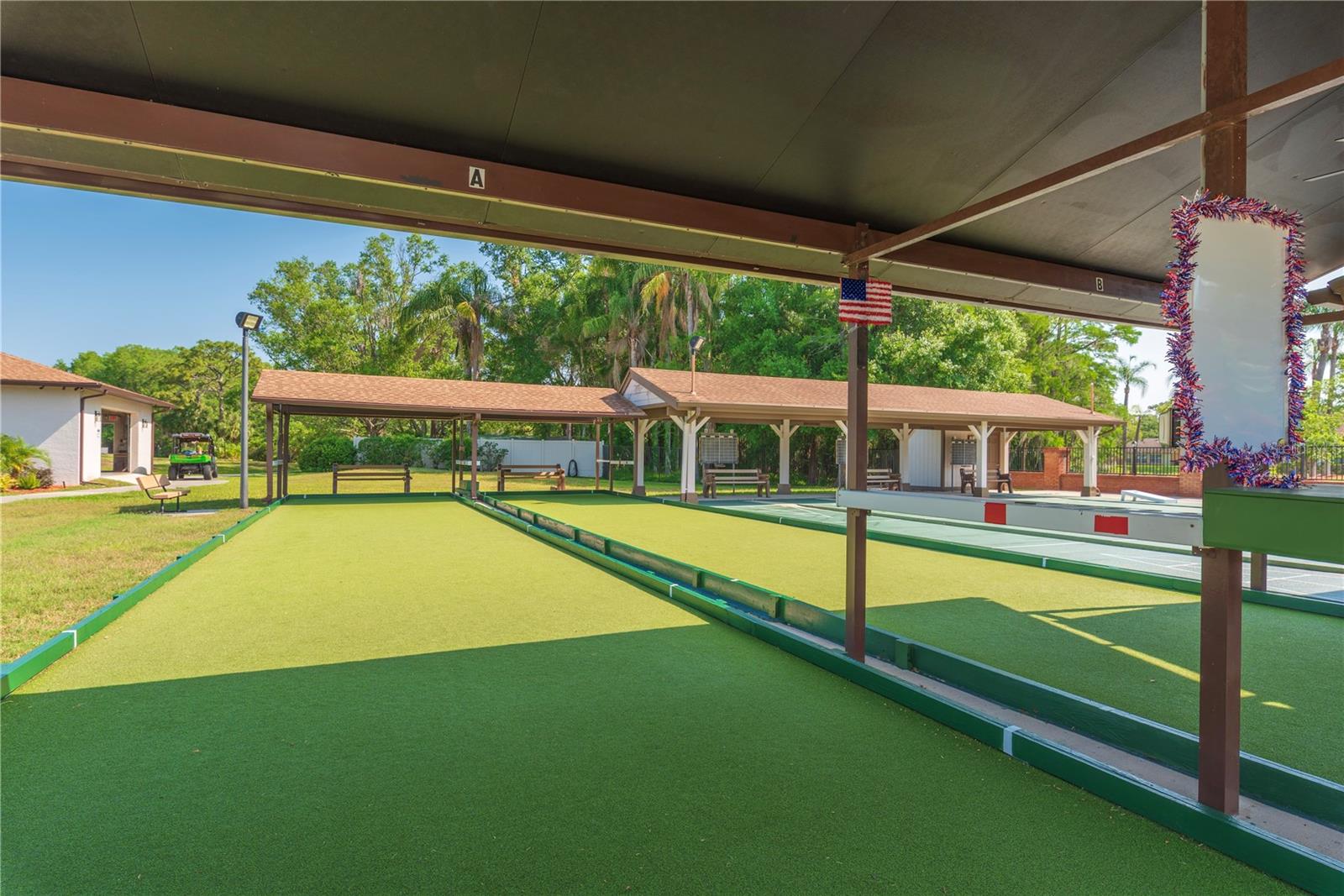 Bocce ball courts.