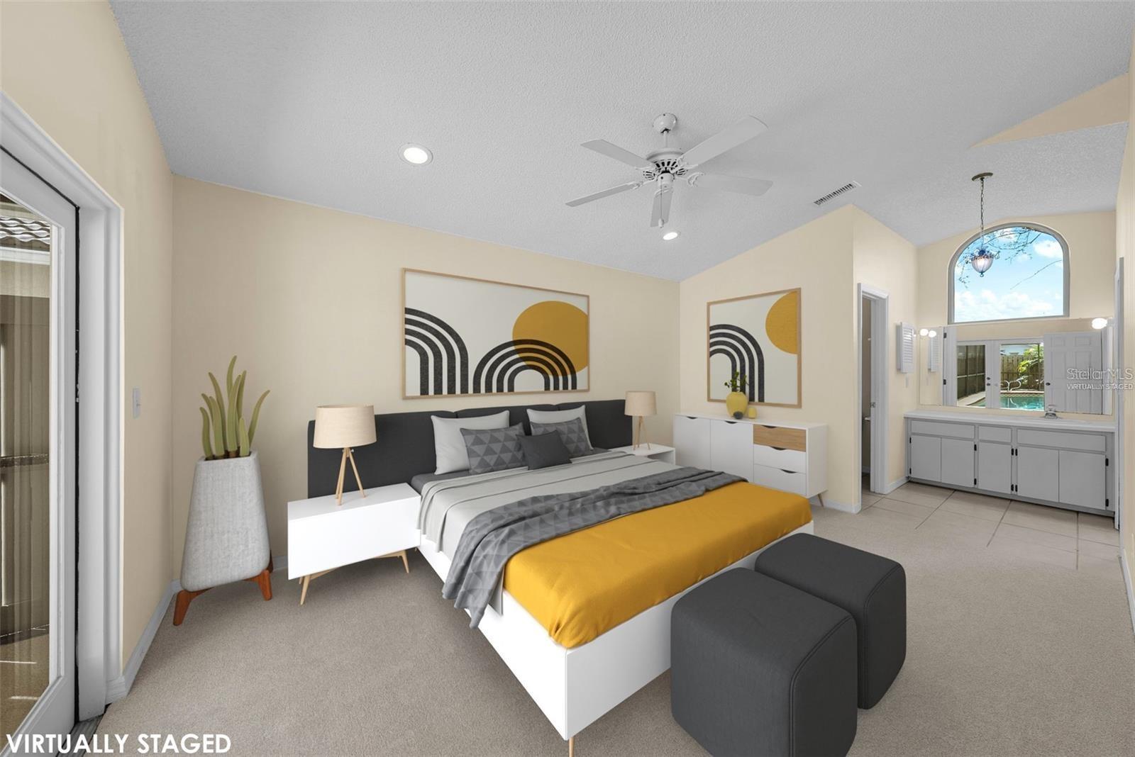 Virtually Staged primary bedroom.