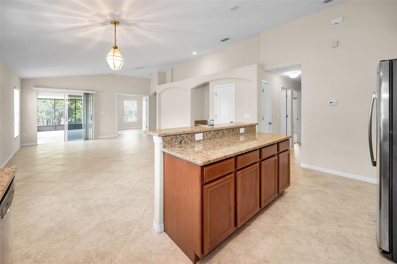 Breakfast bar in kitchen