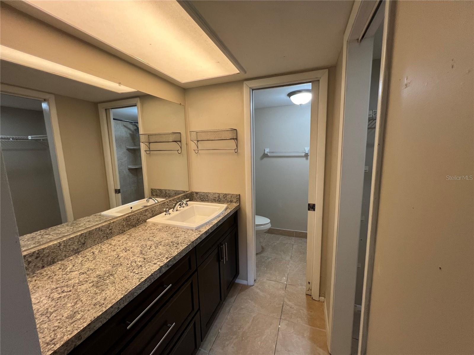 Large vanity into the  water closet
