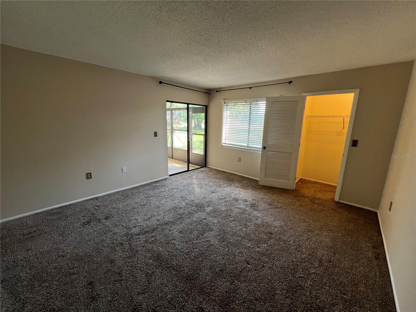 Master Bedroom overlooking the lania with another walk in closet