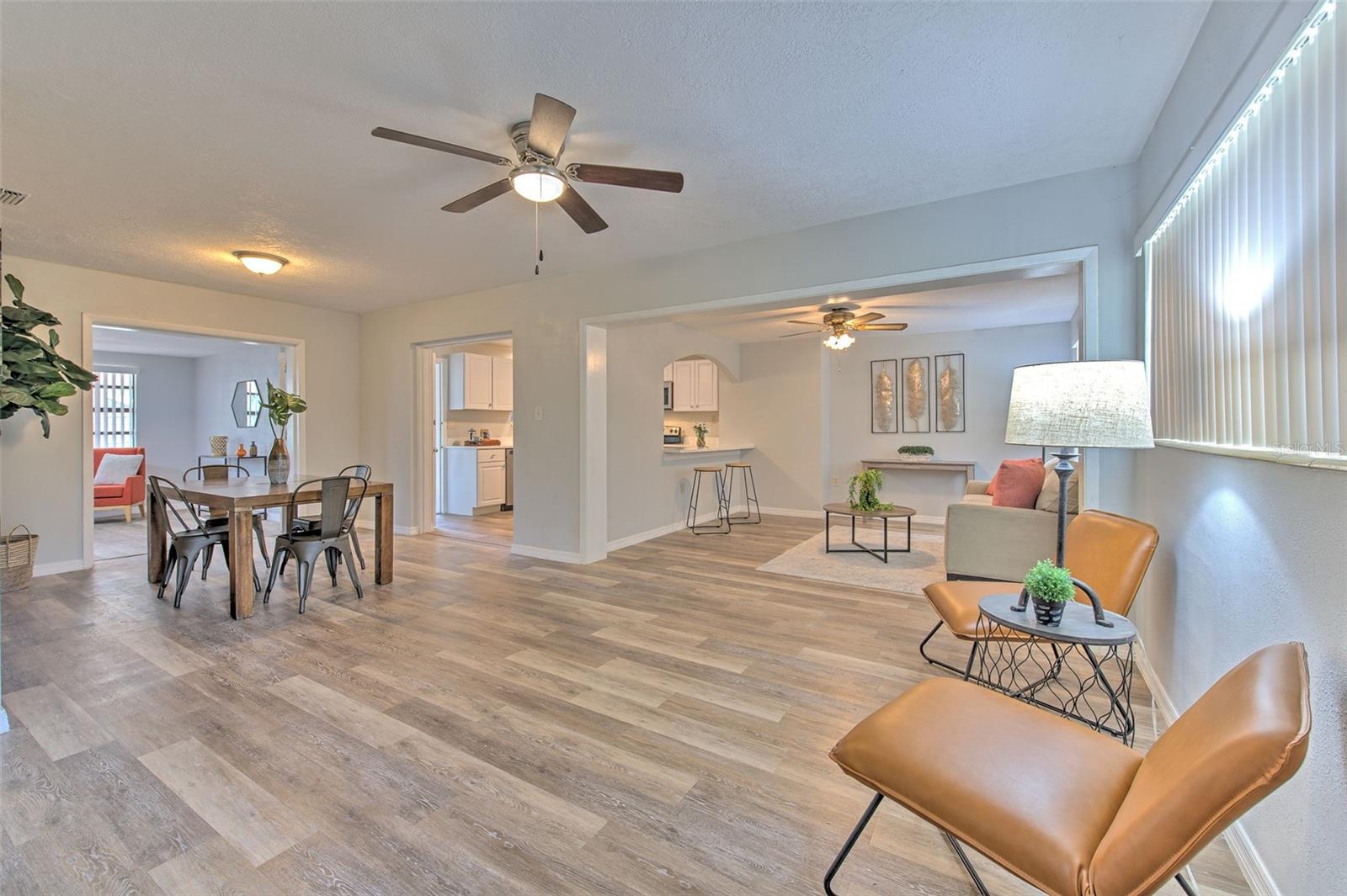 living and dining combo, new flooring