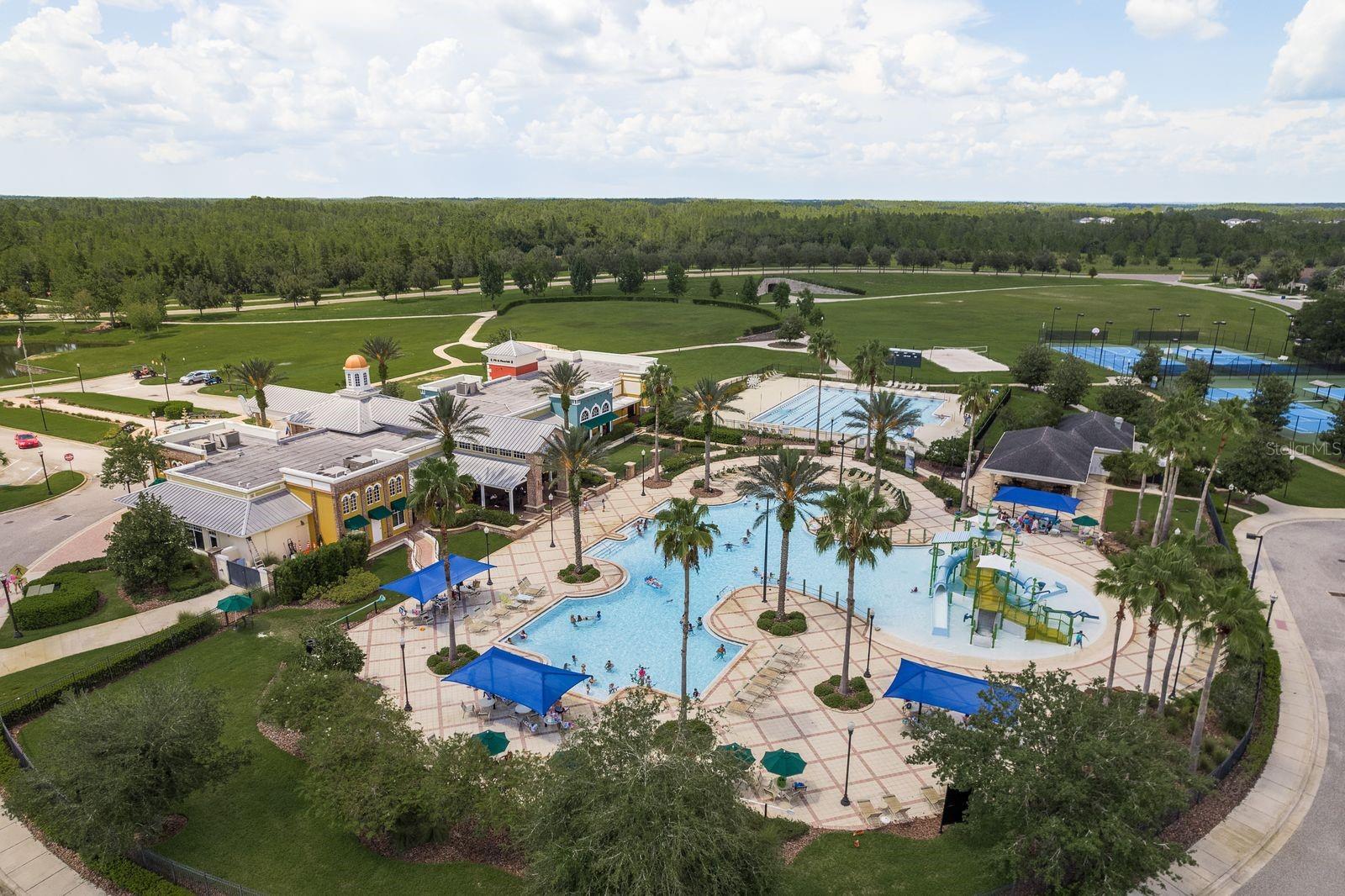 Connerton Club House  community pool, water park, lap pool, volleyball, tennis, and basketball courts