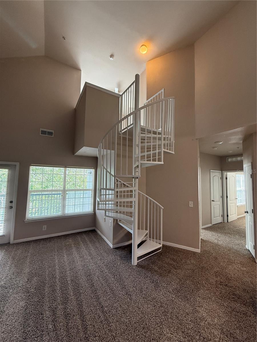 Spiral Staircase Leading to Loft