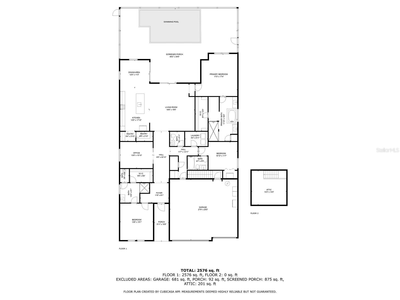 Floorplan with attic