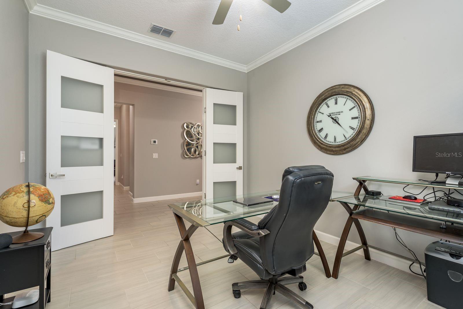 Custom Frosted glass French doors