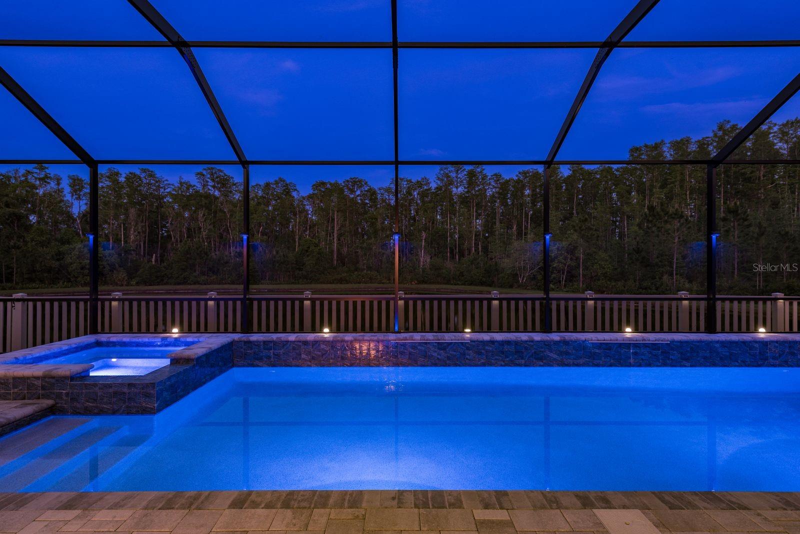 Moonlight glow in your private pool
