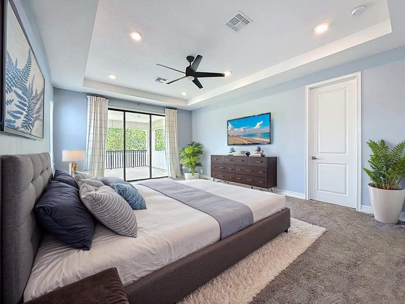 Virtual Staged Primary Bedroom.