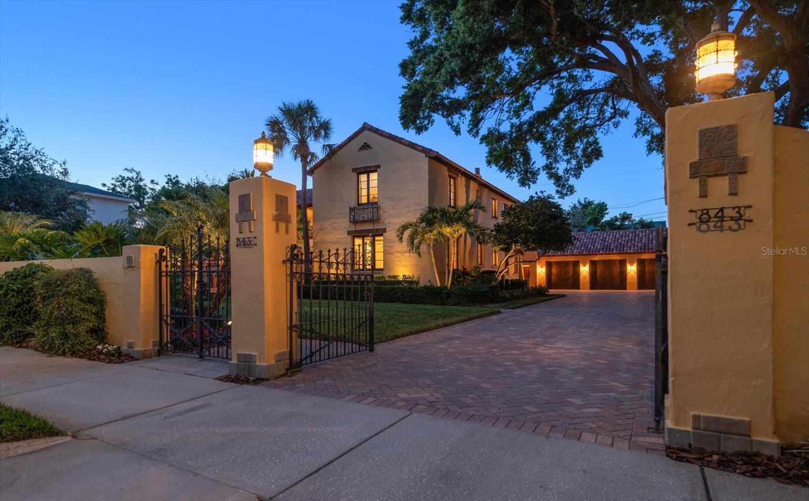 Gated Brick Paver Driveway