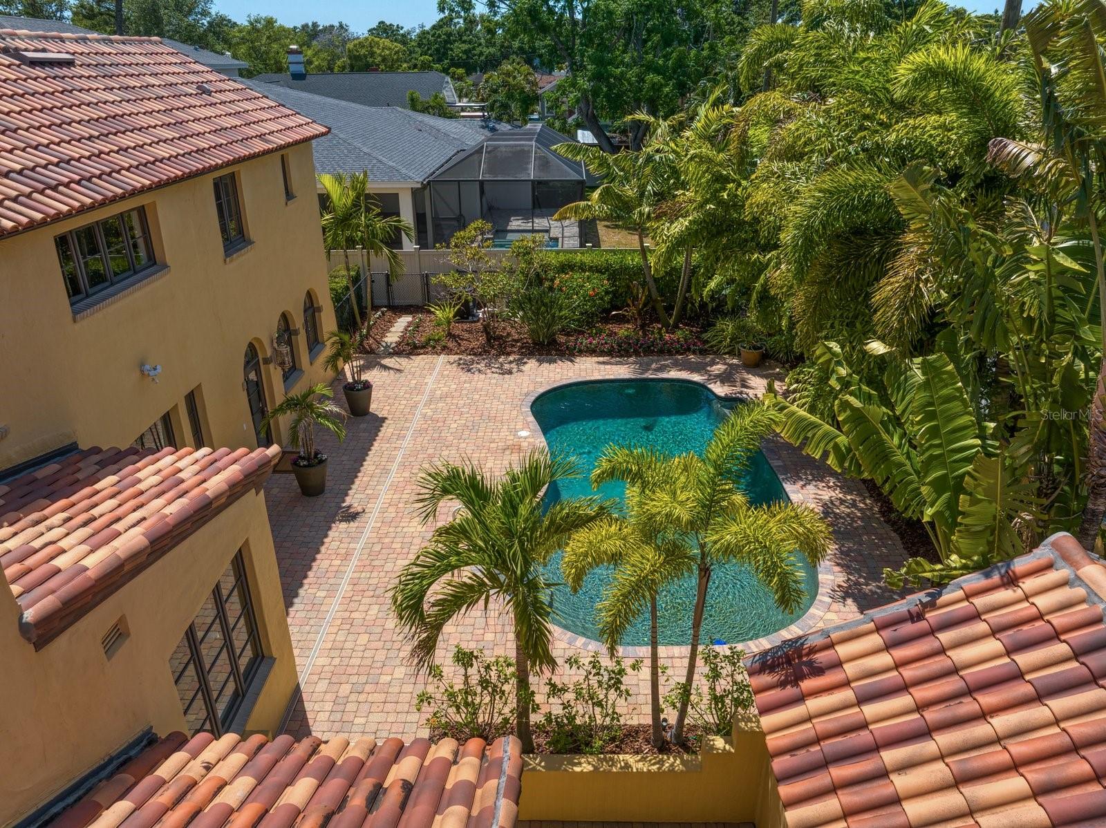 Aerial of Backyard & Pool