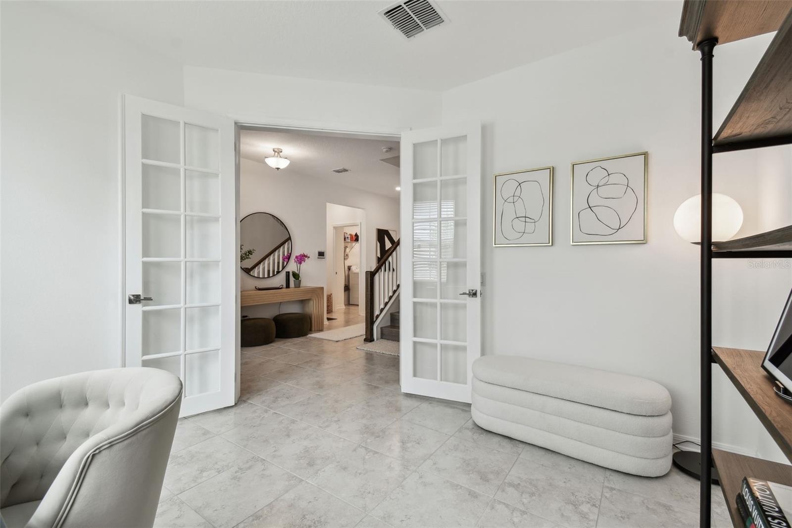 View from the office to the entryway