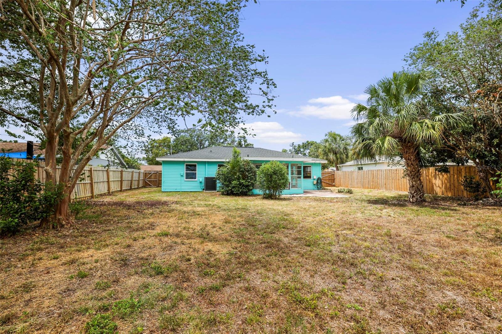 Fenced in back yard