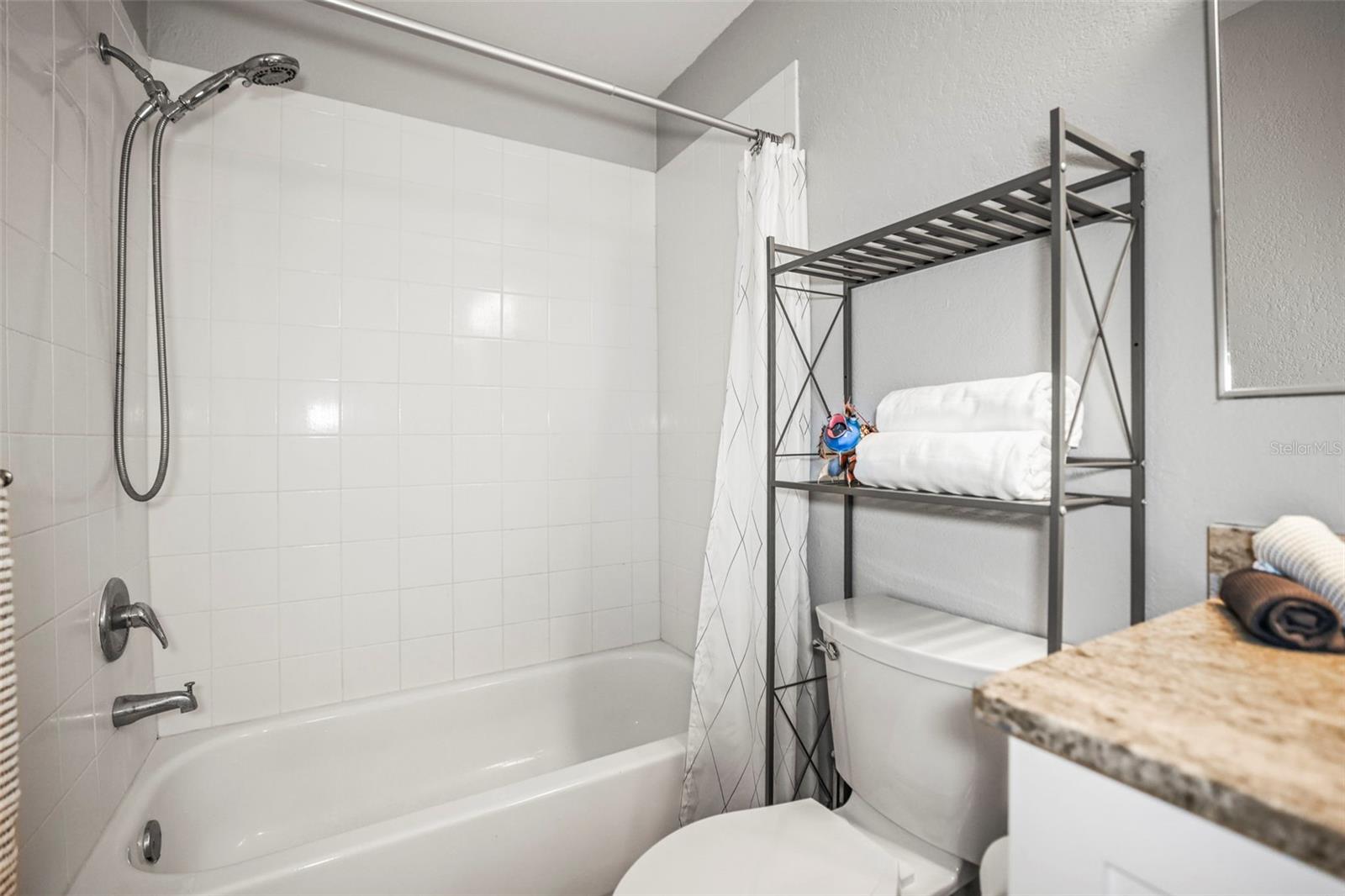 Tub with shower