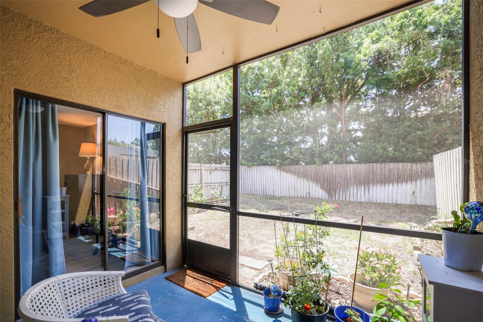 Private backyard area