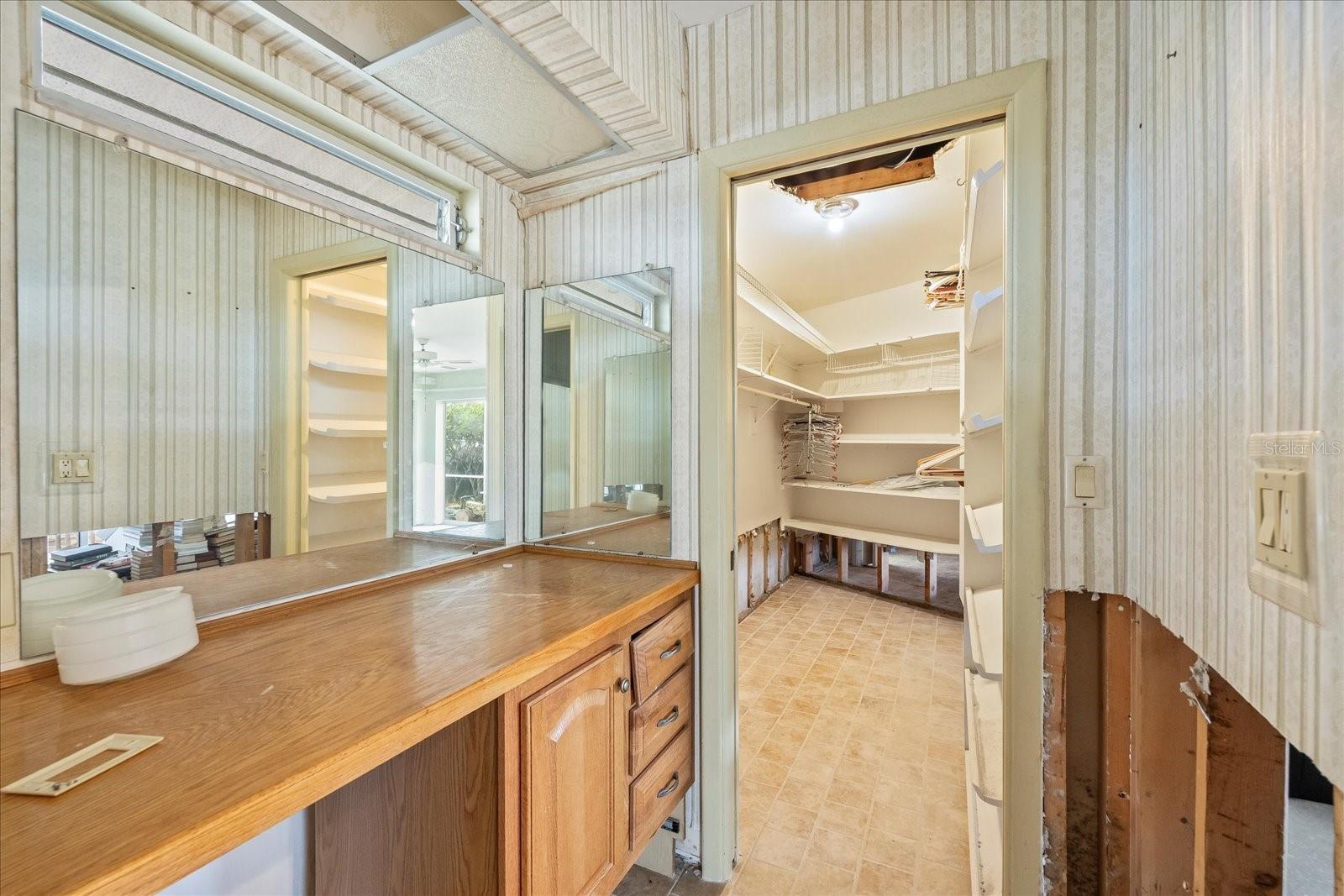 Primary dressing area/closet