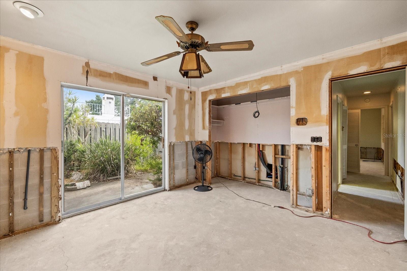 Guest bedroom near garage