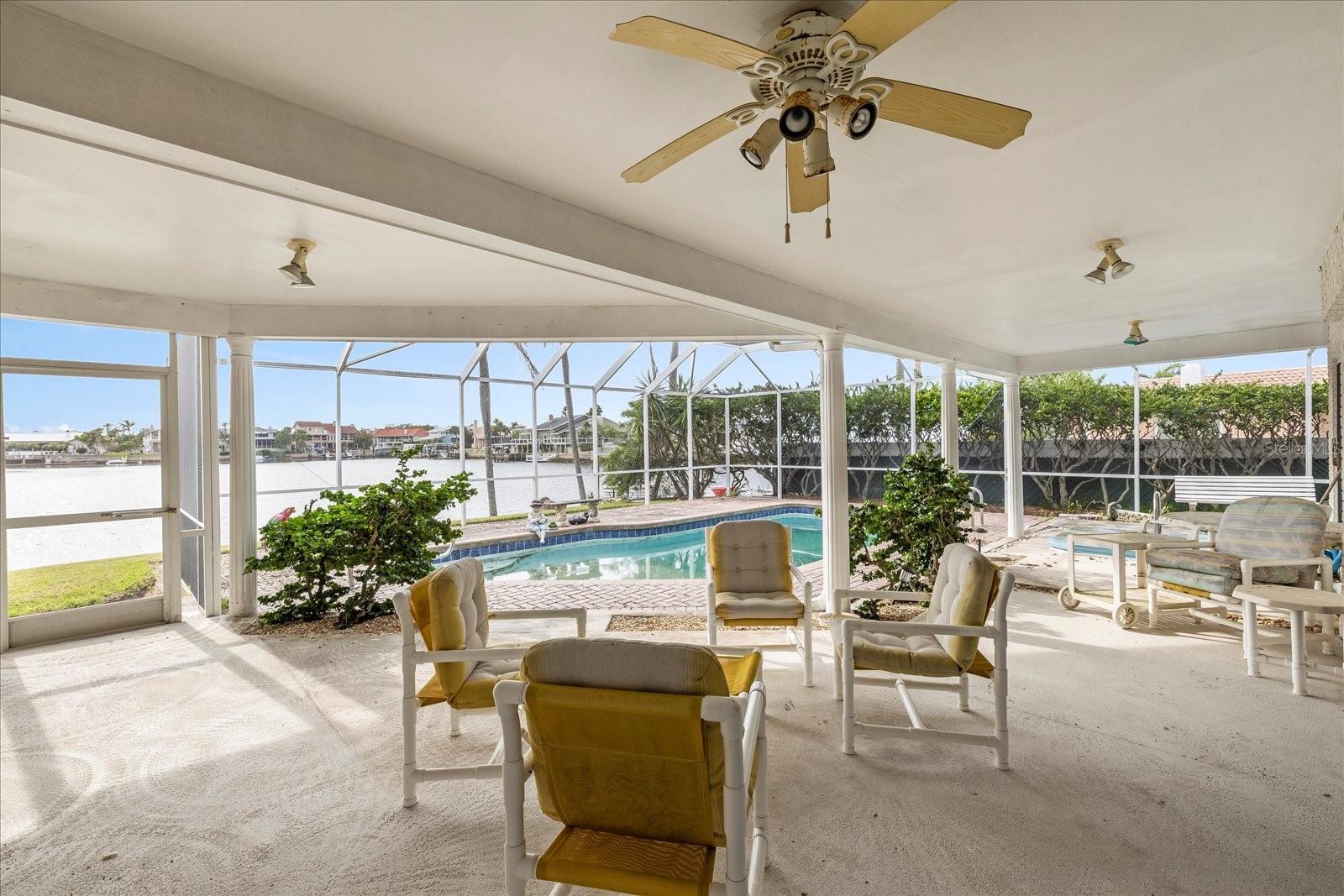 Outdoor paradise pool area for viewing the sunsets