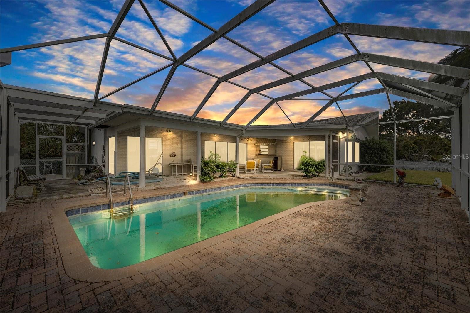 Sunset views at your future relaxing pool oasis