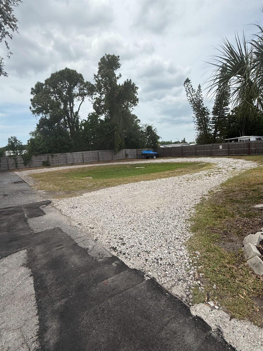 Circular drive at end of street at pool