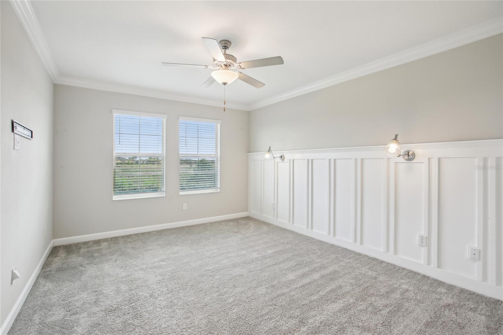 Primary bedroom with accent wall!