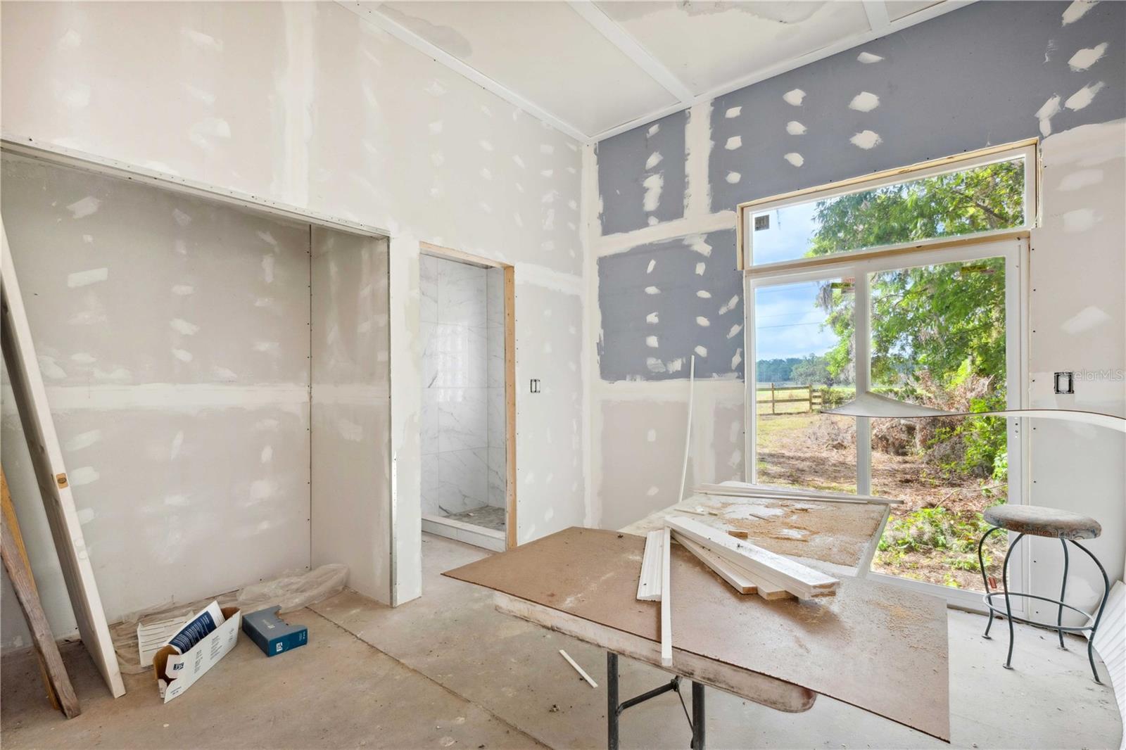 Bedroom leading to Bath area