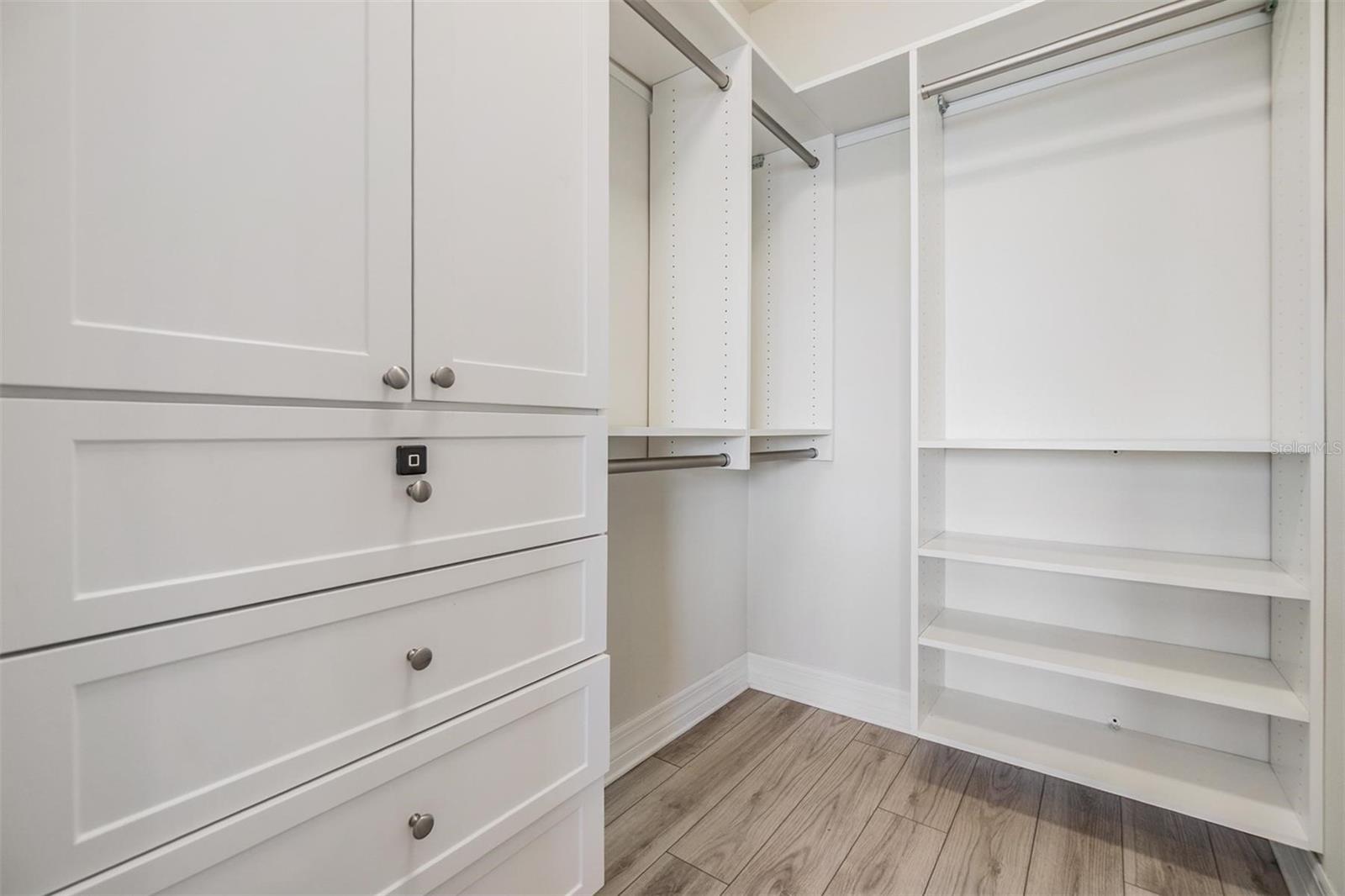 custom built-in closets throughout the home in all bedrooms