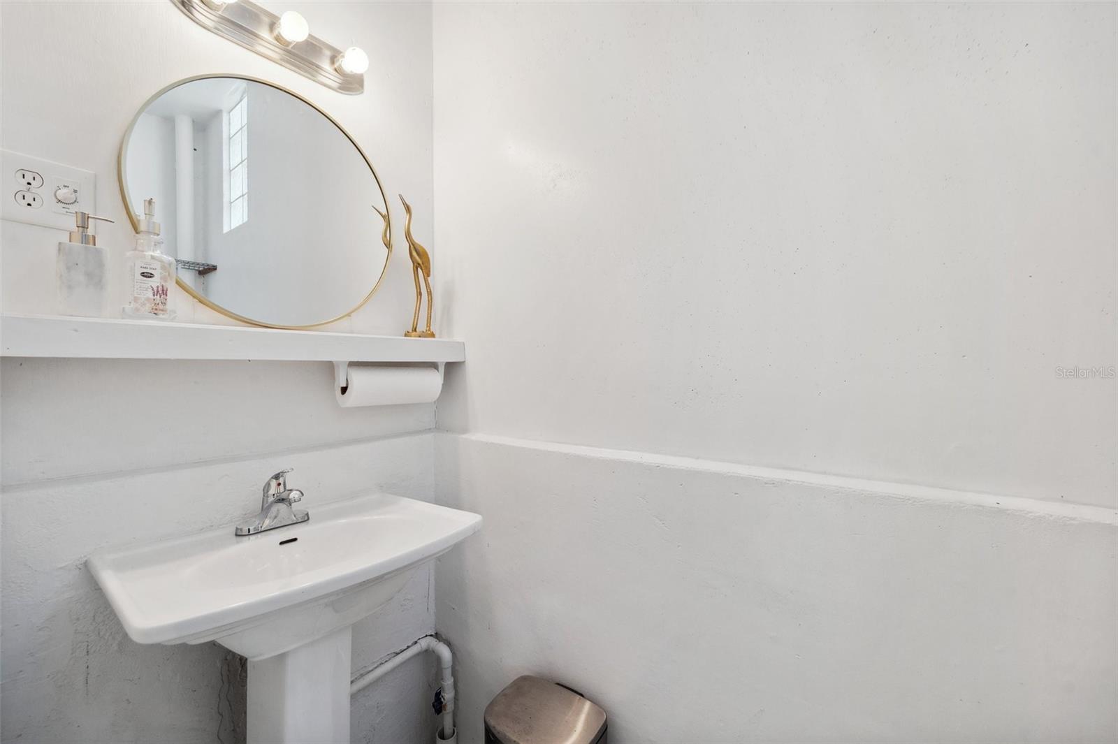 Garage  half bathroom