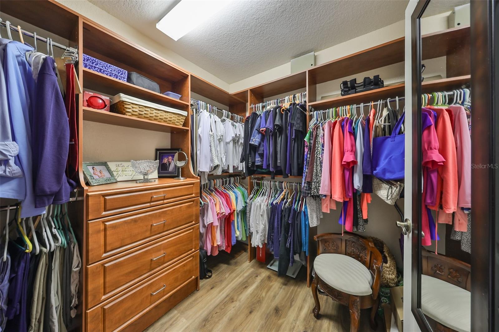 The master closet boasts of a "California Style" closet system.