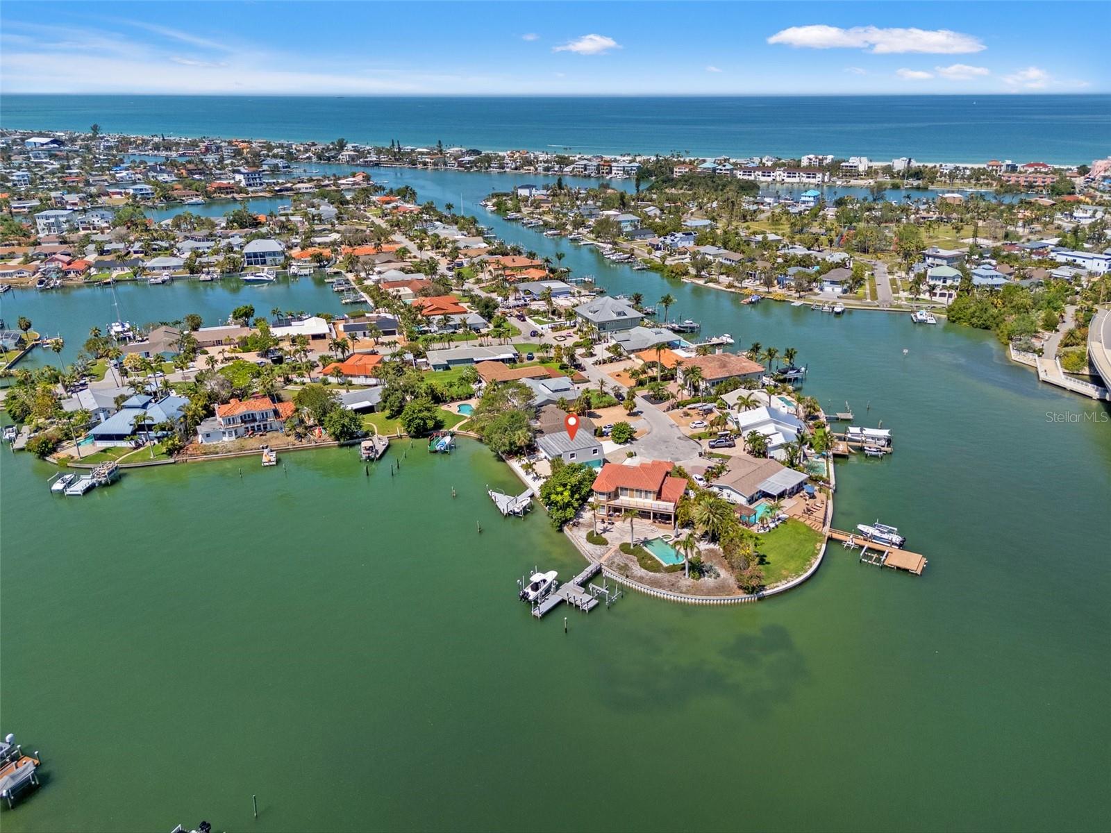 Location of the home and the Gulf in the near distance