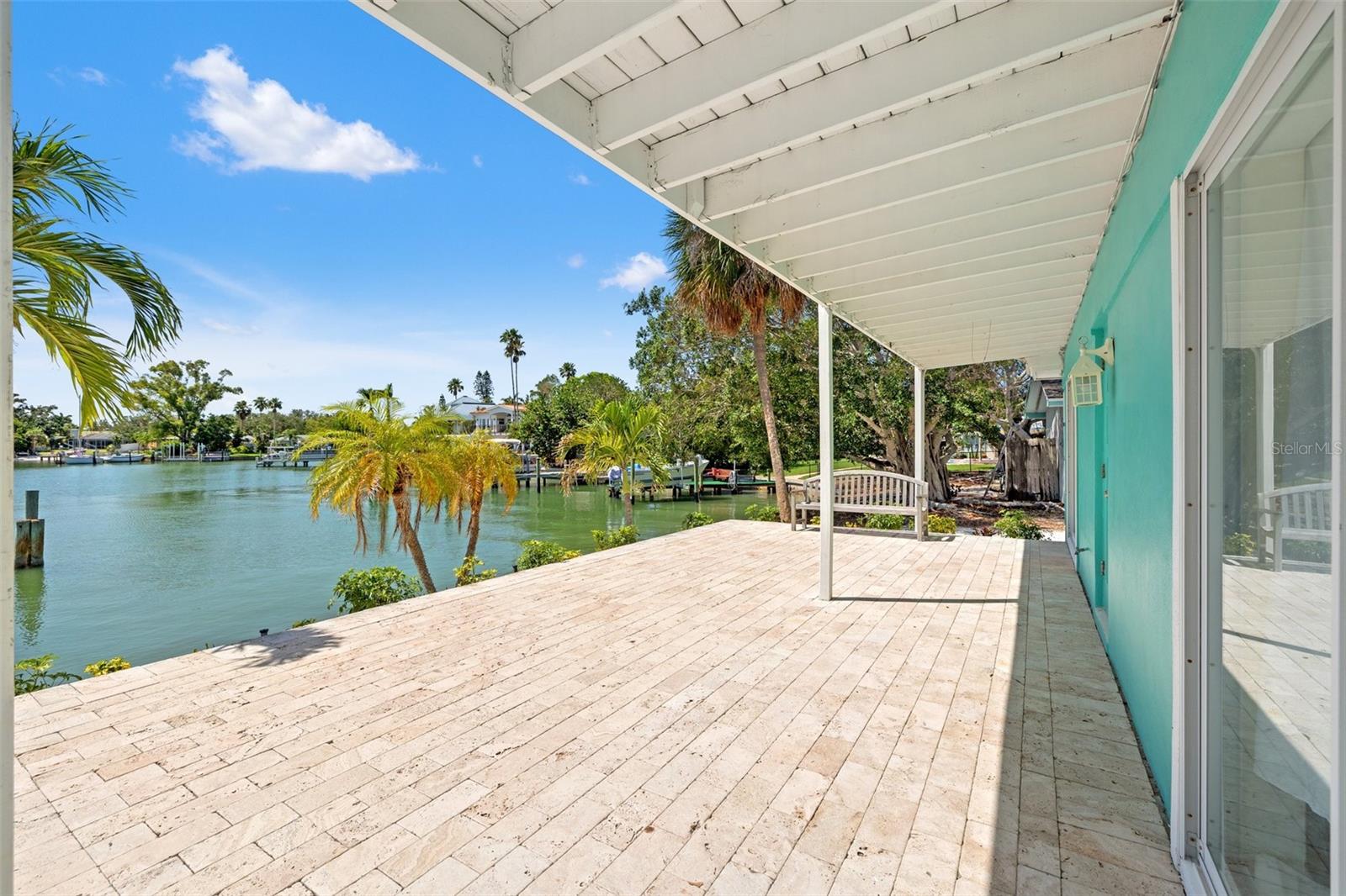 View of the rear pavered patio