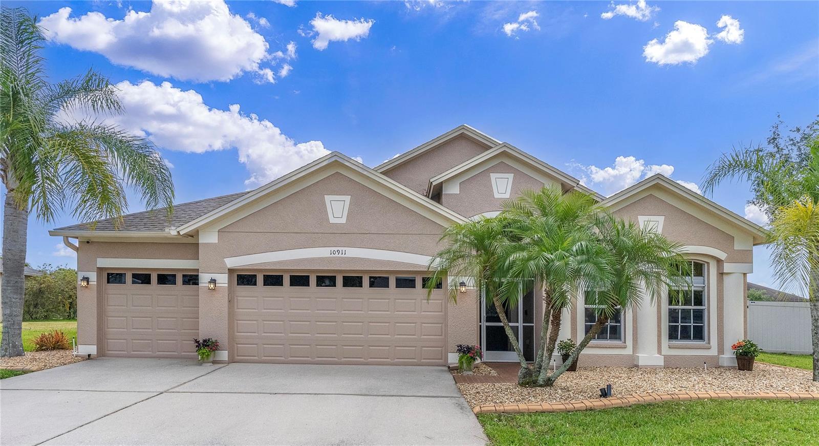Front of Home and 3 Car Garage