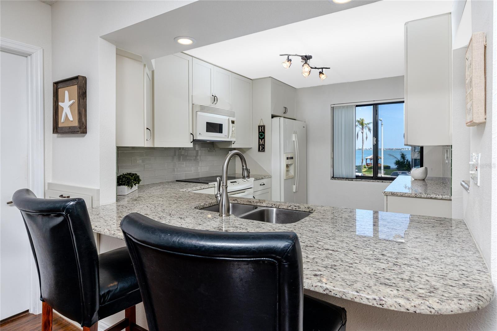 Kitchen with peek-a-boo water views