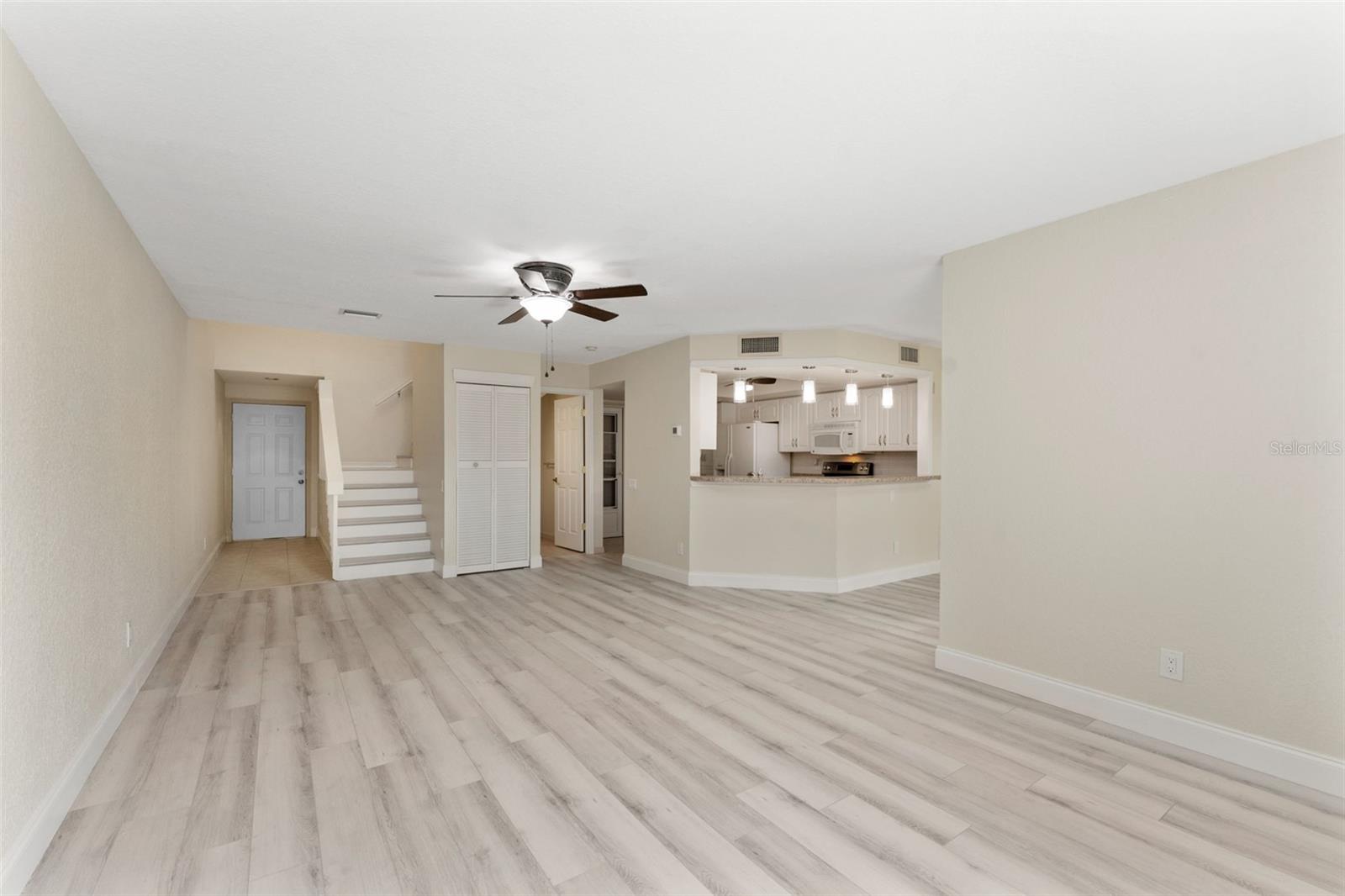Open floor plan to living room