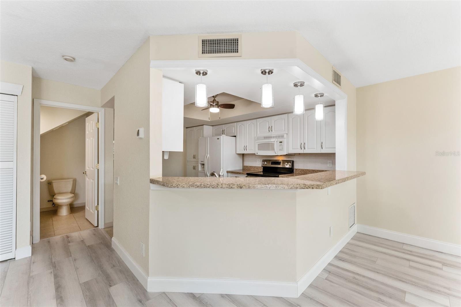 Island Kitchen area with eat in kitchen