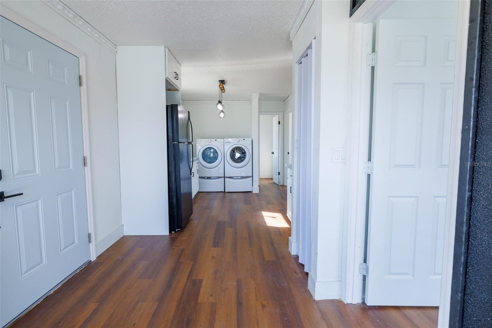 kitchen - laundry view from living room