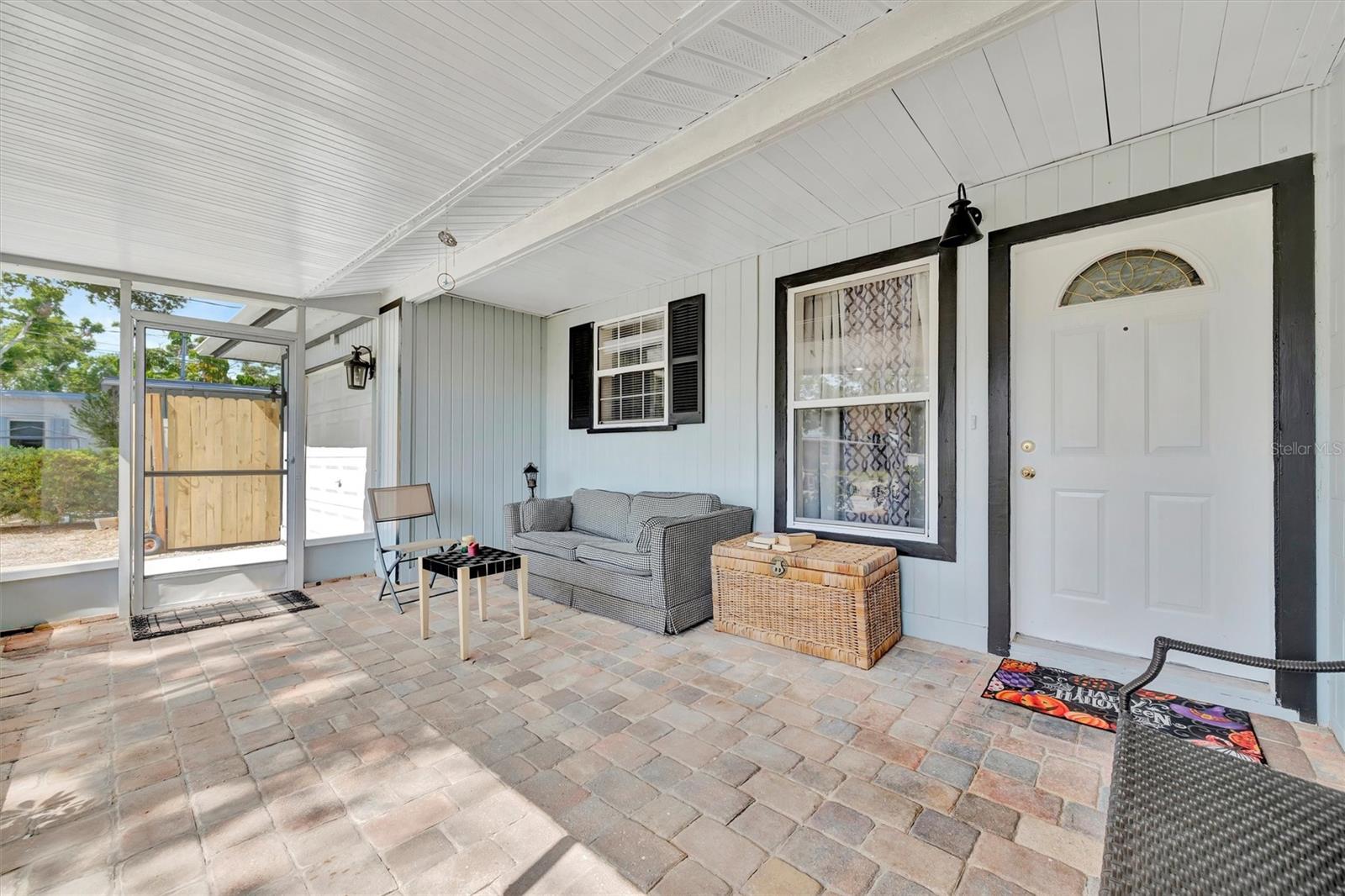 Screened Front Porch and Entrance Door
