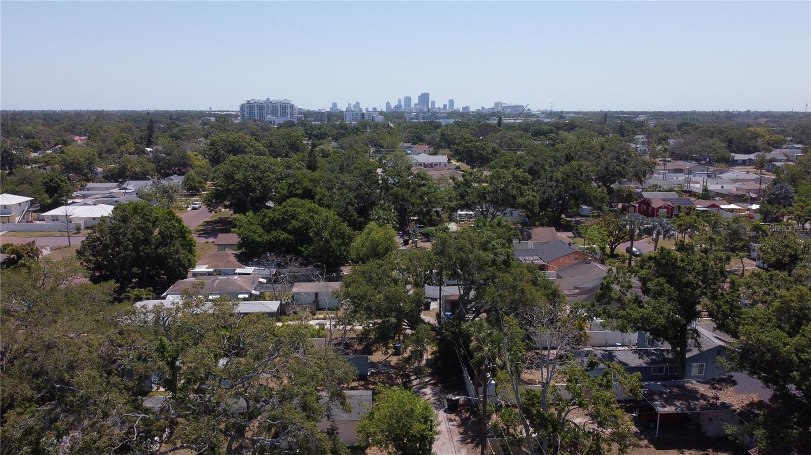 Drone shot of Downtown St Petersburg