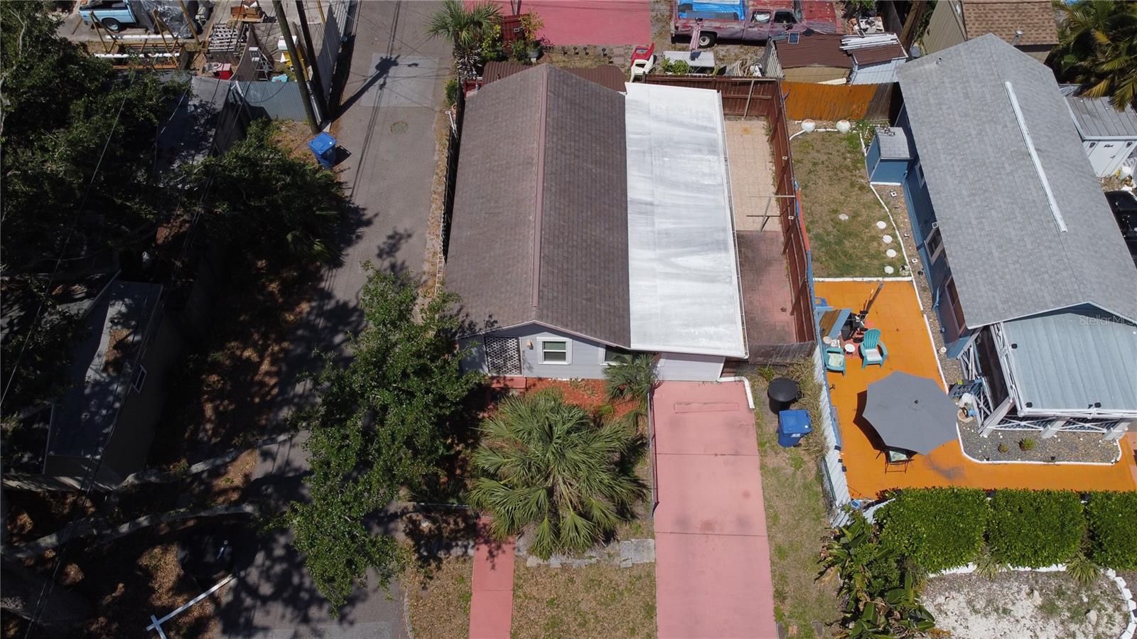 Drone shot of the subject property