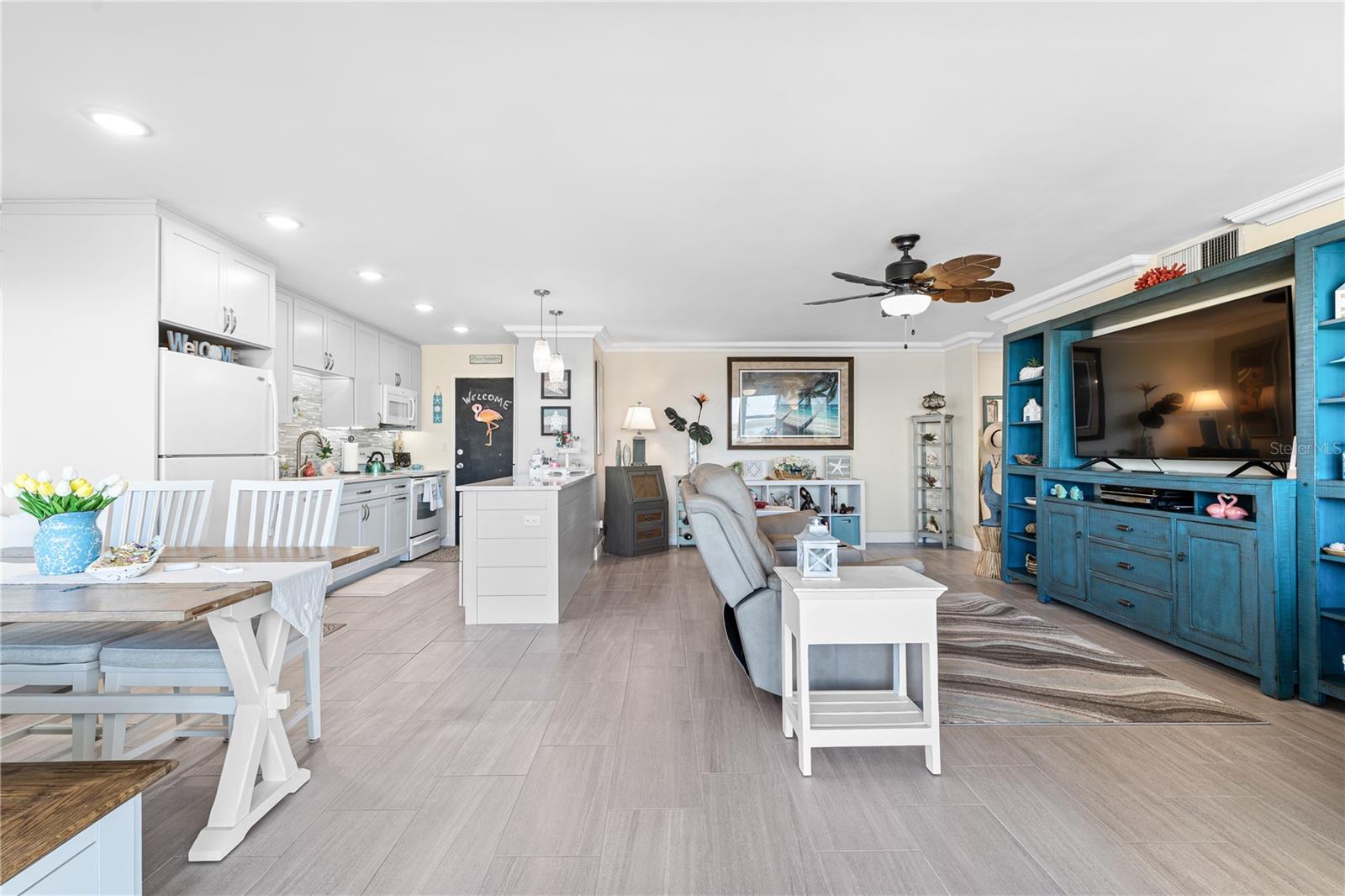 This light and bright living space will make you want to stay in more often.