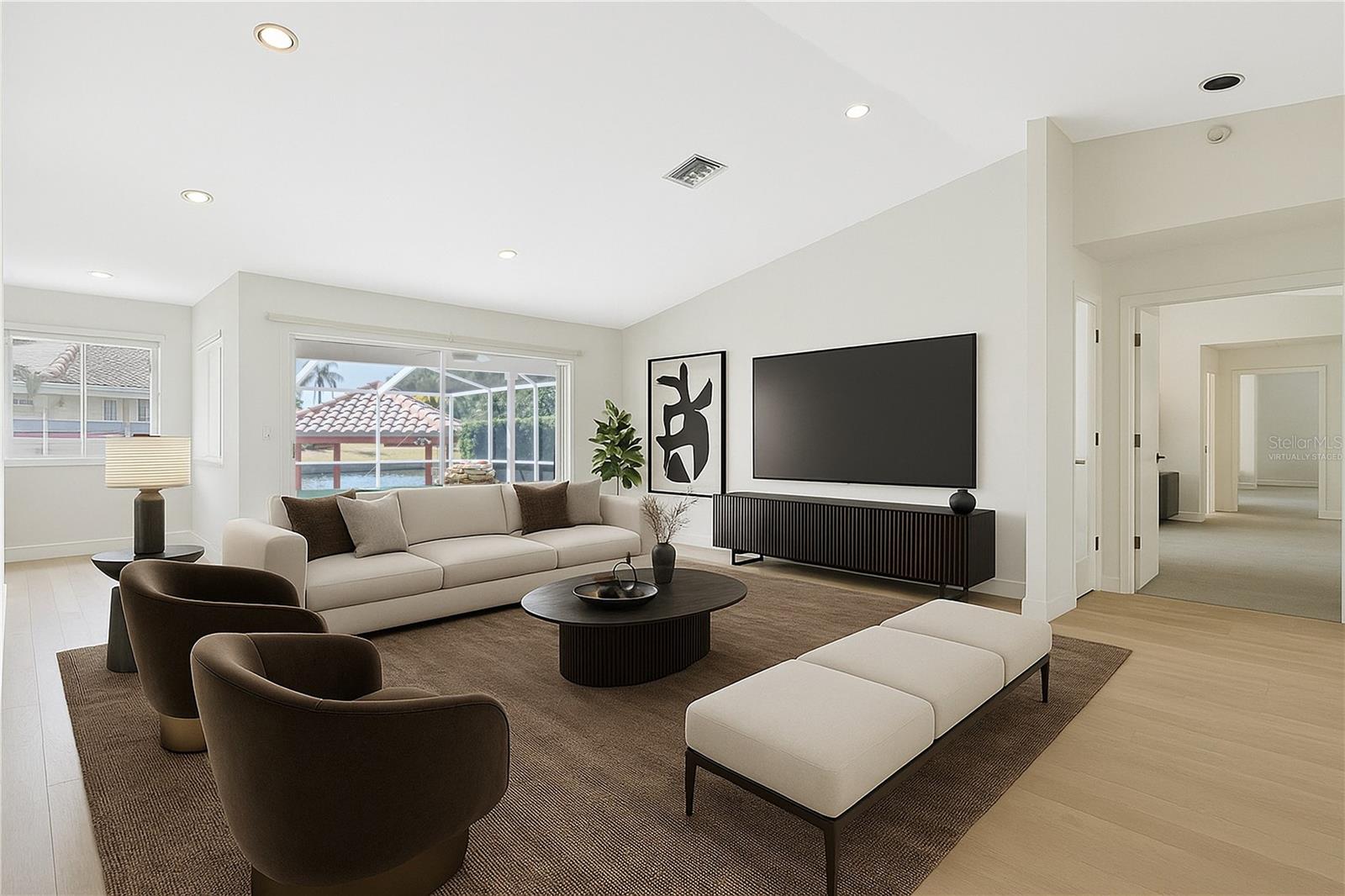 Virtually staged living room