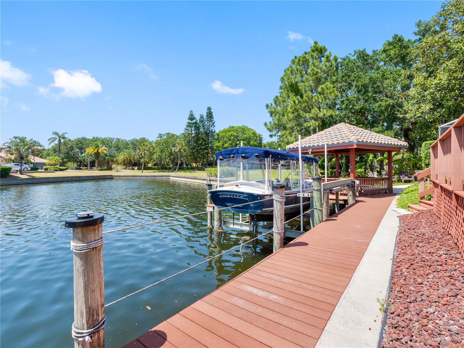 Boat dock with composite decking