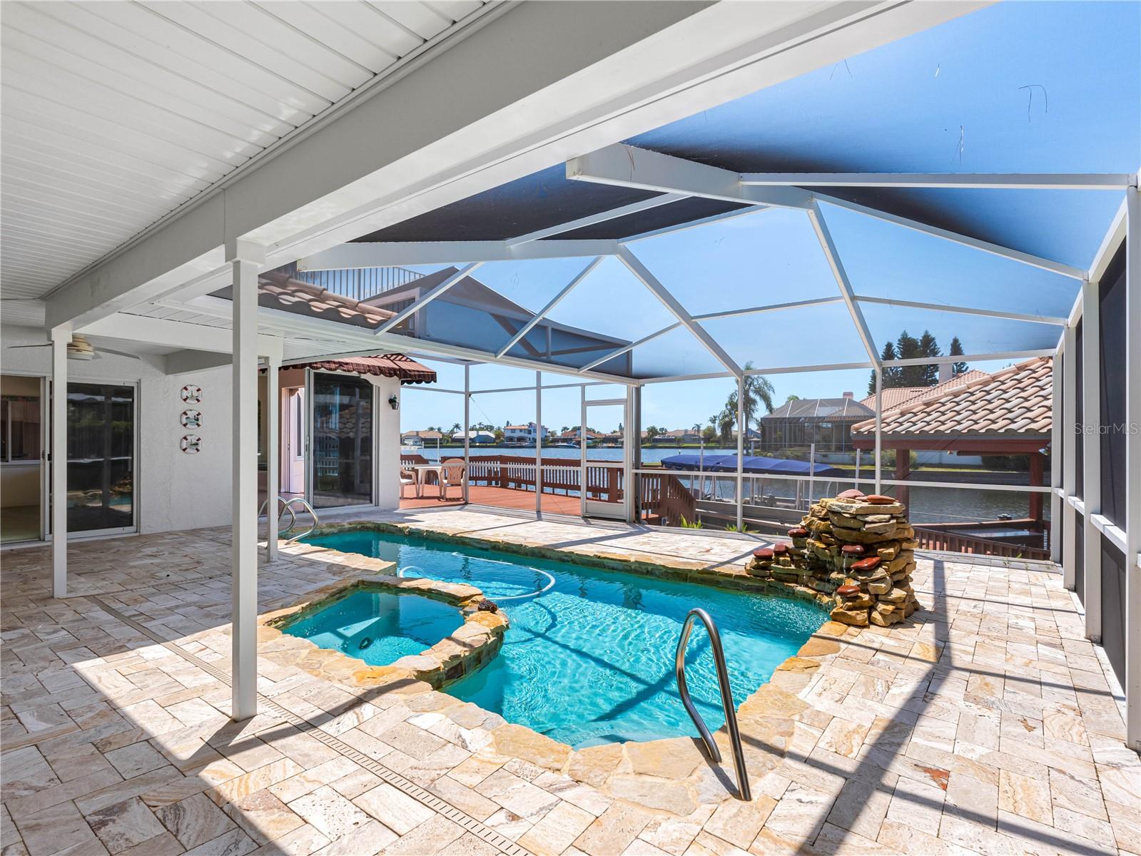 Heated pool with spa