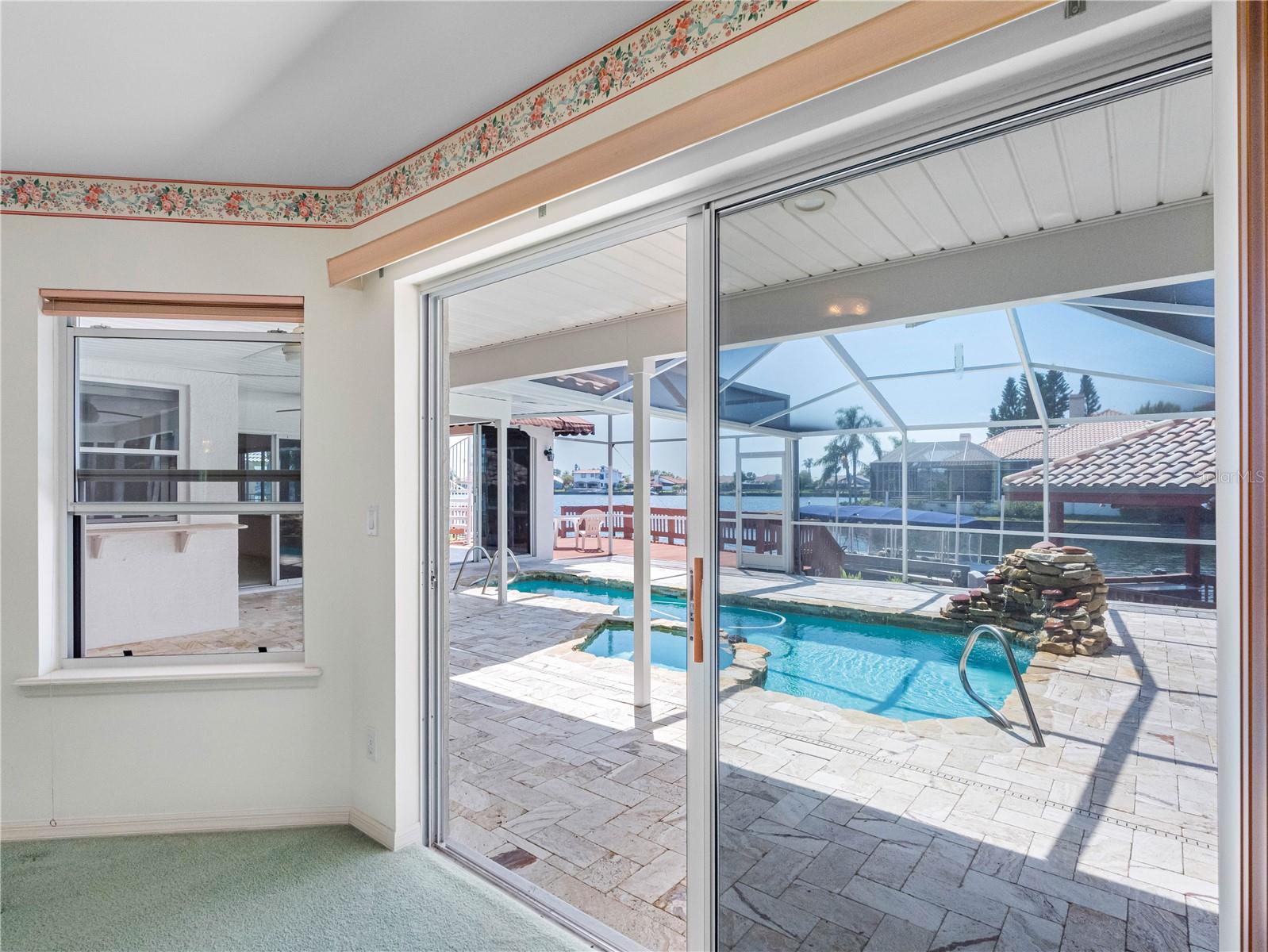 Primary bedroom with water views