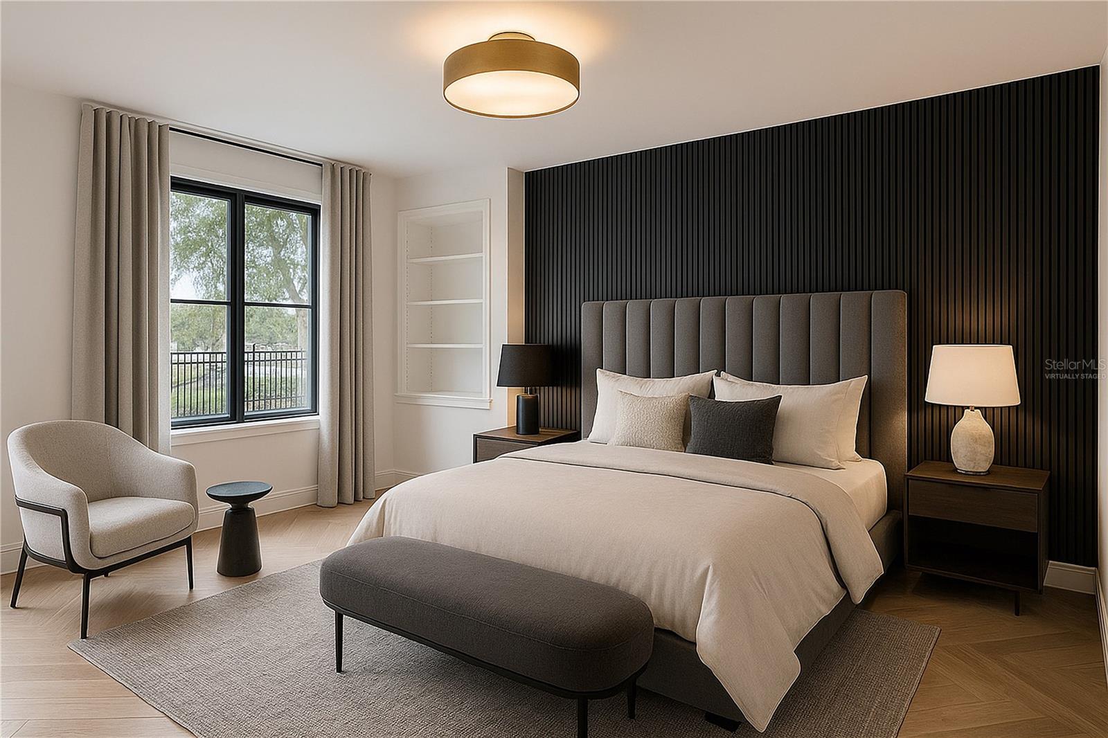 Virtually staged 2nd bedroom