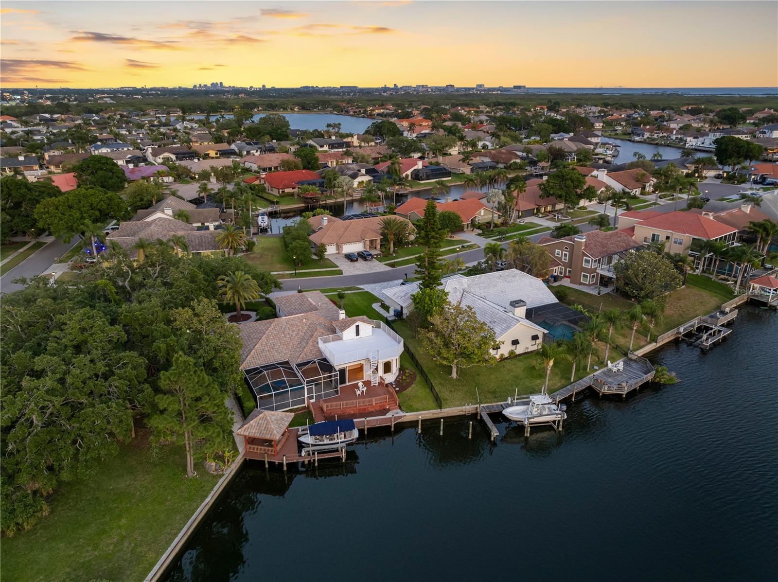 Aerial view with lake