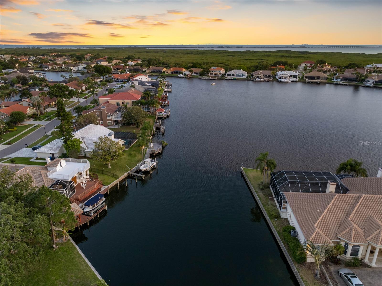 Aerial view with lake