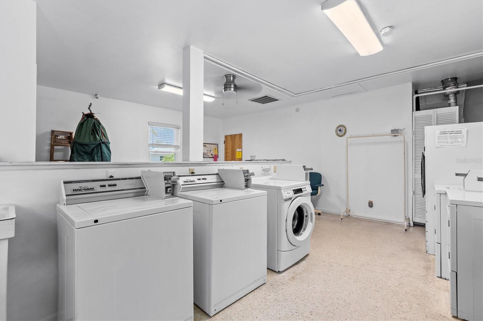 Laundry on site - coin operated washer/dryers